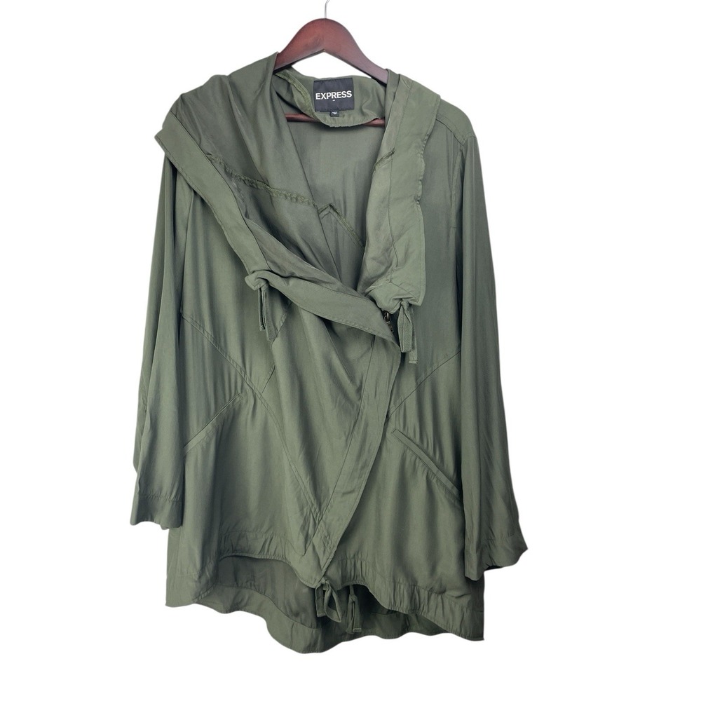 Express Olive Green Lightweight Hooded Jacket Size M‎